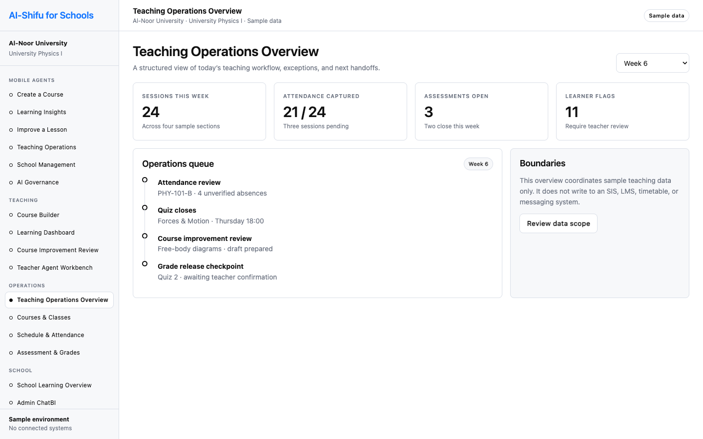 Web Teaching Operations Overview
