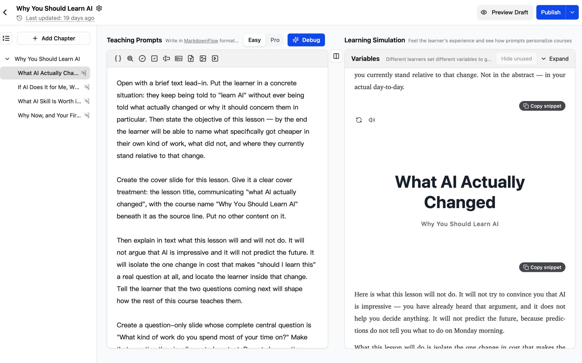 Course Prompt editor in AI-Shifu